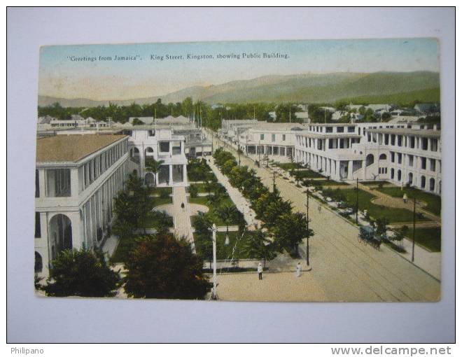 Jamaica     King Street Showing Public Building   1930 Cancel - Jamaïque