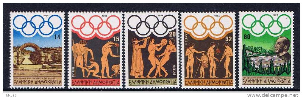 GR Griechenland 1984 Mi 1557-61 Mnh Olympische Sommerspiele Los Angeles - Unused Stamps
