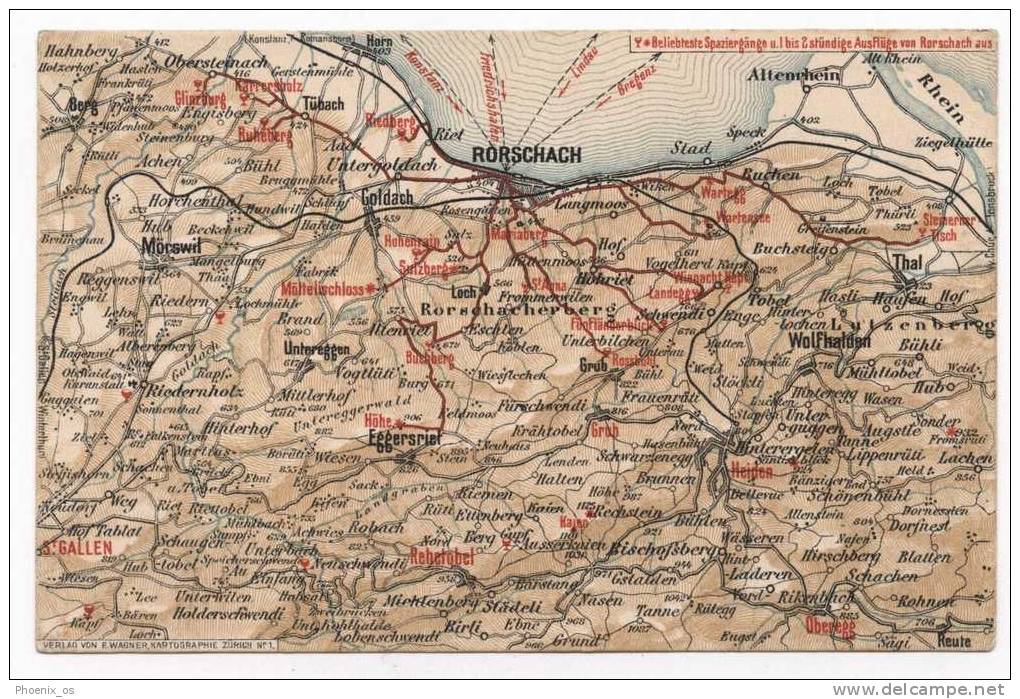 SWITZERLAND - Rorschach, Map Card - Rorschach