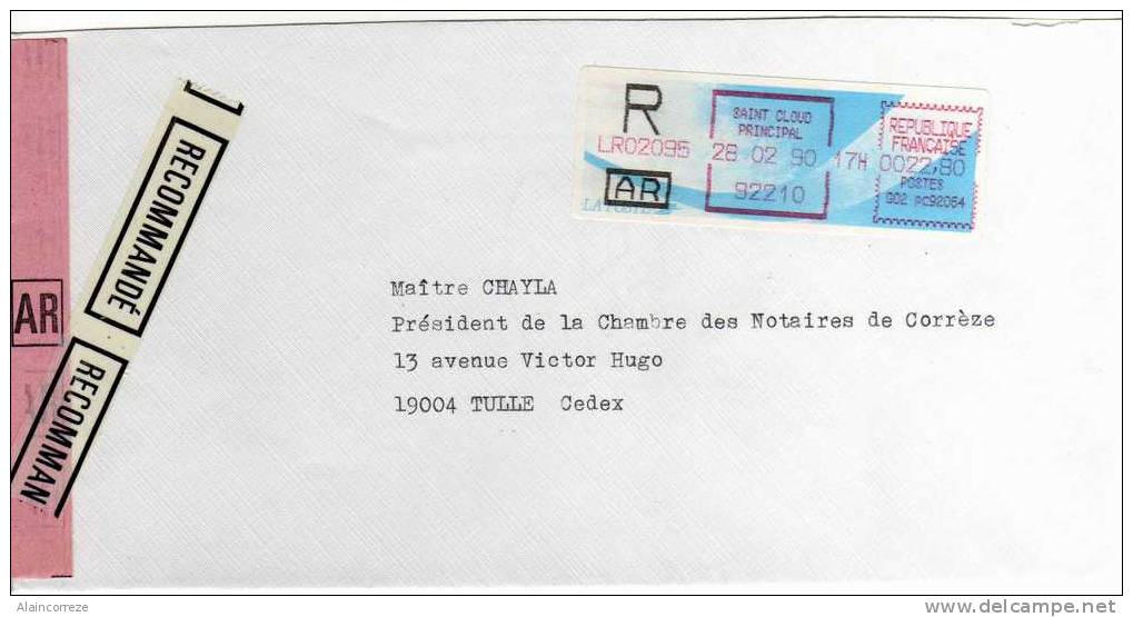 Vignette GAPA De Guichet De Saint Cloud Hauts De Seine De 1990 Lettre Recommandée Avec AR - Covers & Documents