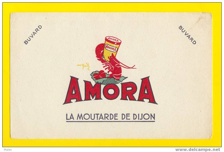 AMORA MOUTARDE DE DIJON BUVARD MOSTERD MUSTARD SENF SENAPE MOSTAZA MOSTARDA VLOEIPAPIER BUVARD BLOTTER R03 - Senape