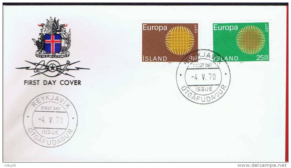 IS+ Island 1970 Mi 442-43 EUROPA - Covers & Documents