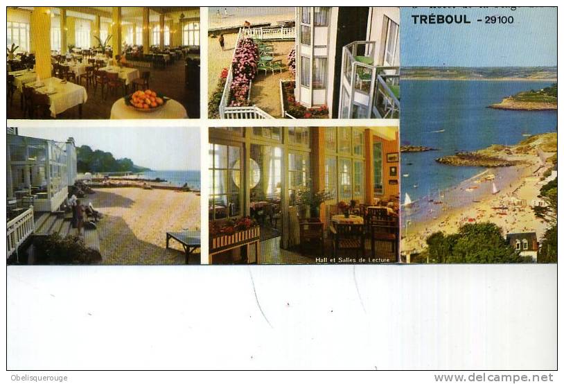 29 TREBOUL Grand Hotel Sables Blancs Double Carte 5 Vues/1 Double Carte Verso Photo Artienne Carte - Tréboul