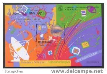 1999 Macau/Macao Stamp S/s - Telecommunication (A) Computer Satellite TV Music Map Telecom Hologram Unusual - Neufs