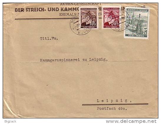 Böhmen & Mähren Brief Mif Minr.21,24,31 Neugedein 7.8.40 - Cartas & Documentos