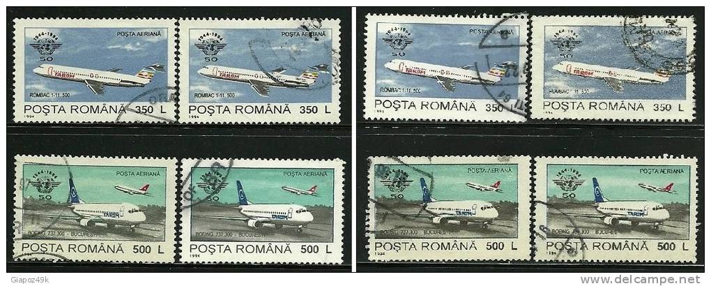 ● ROMANIA - 1994 - Posta AEREA  - O.A.C.I.  - N.° 316 / 17 Usati - Cat. ? €  - Lotto N. 457 /58 - Used Stamps