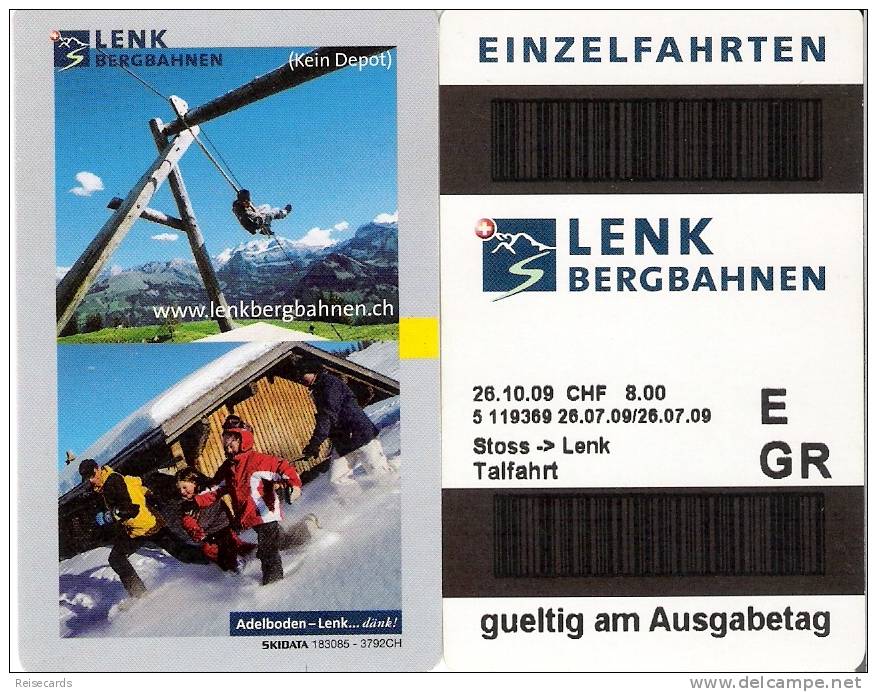 Schweiz: Lenk Bergbahnen. Stoss - Lenk - Europa