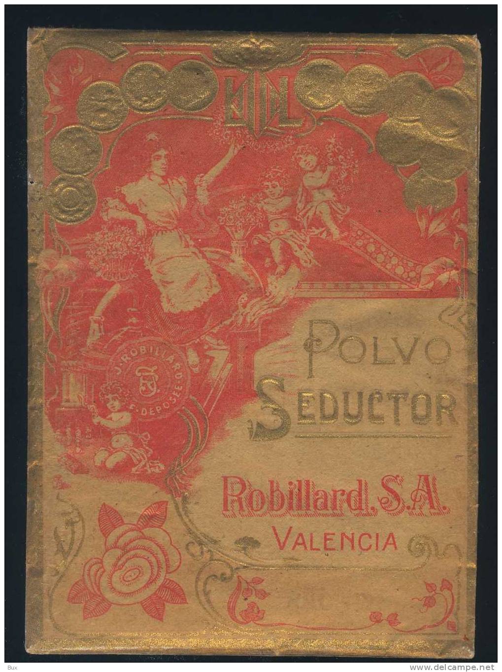 ANCIEN SACHET DE POUDRE  POLVO SEDUCTOR ROBILLARD. Art Nouveau. Parfumerie  SACCHETTO PRODOTTO  BELLEZZA ANCORA PIENO - Produits De Beauté