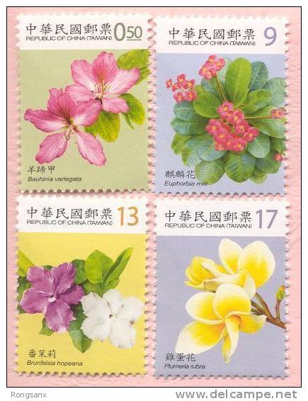 2010 TAIWAN FLOWERS(IV) 4V - Unused Stamps