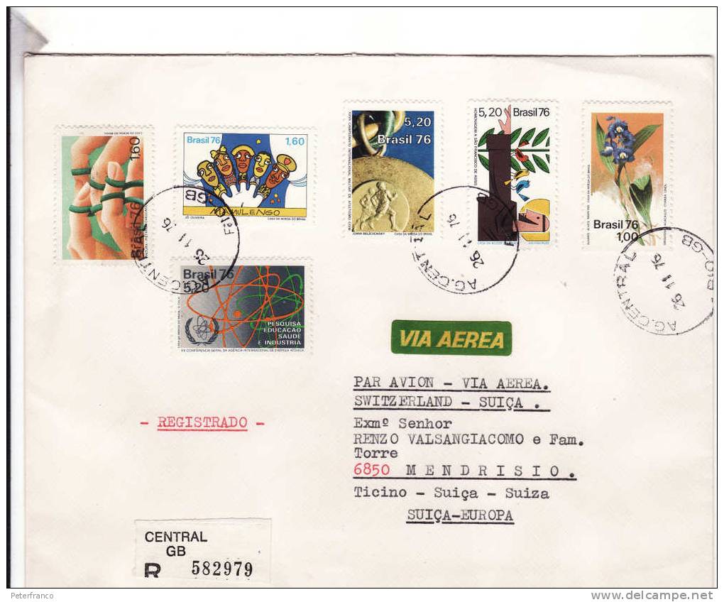 1976 Brasile - Racc. Aerea Viaggiata - Affrancatura Mista - Storia Postale