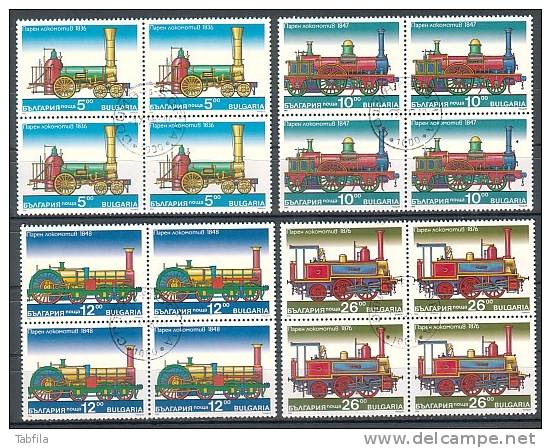 BULGARIA / BULGARIE - 1996 - Steam Locomotives - Bl.de 4 Obl - Usati