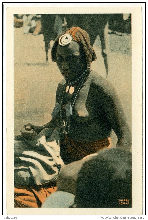 Carte Postale Ancienne Tchad - Femme Baguirmienne - Cie Navigation Fabre & Fraissinet - Tsjaad
