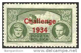 Poland C12 SUPERB Mint Hinged Overprinted Airmail From 1934 - Unused Stamps