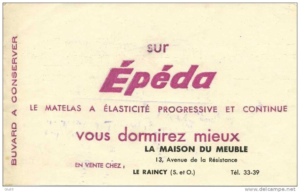 Buvard - Epéda - Le Raincy - Matelas - Taches D'encre Au Verso - Pulizia