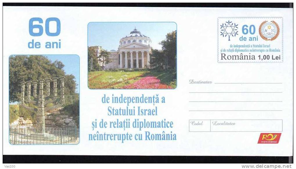 Romania  2008 JUDAISME  ENTIER POSTAUX COVER Code. 020/2008. - Jewish