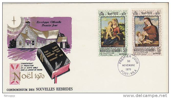 Nouvelle Hebrides -1970 Christmas FDC - Autres & Non Classés