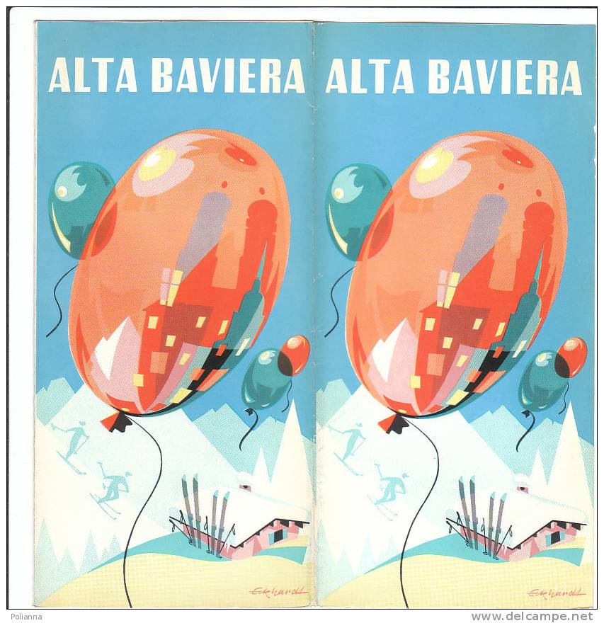B0096 - Brochure Turistica GERMANIA-ALTA BAVIERA 1958/ Cartina Figurata - Tourismus, Reisen