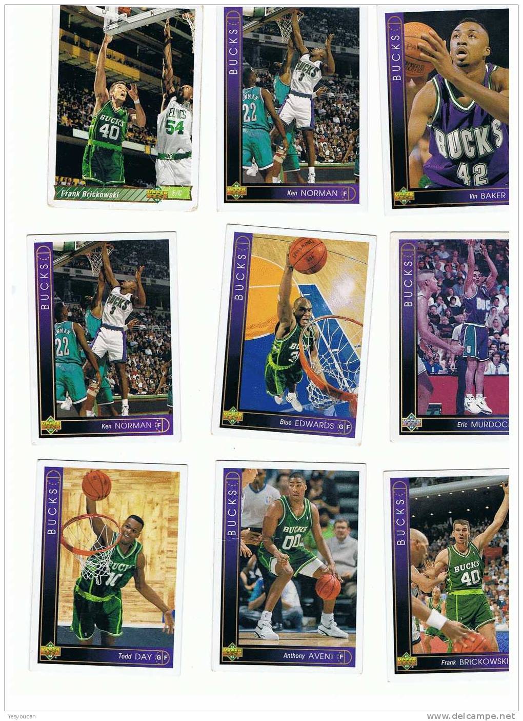 1992-93 Upper Deck Basketball Cards (BUCKS 9) - Konvolute