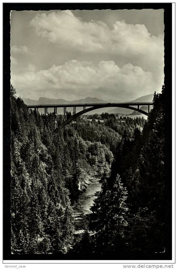 Echelsbacher Brücke  -  Mit Ammergebirge -  Ansichtskarte Ca.1960 - Weilheim