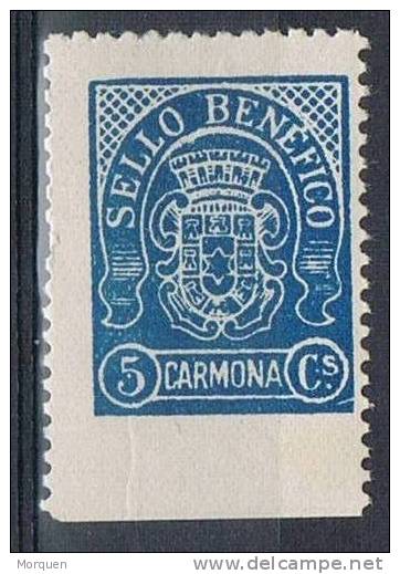 Benefico CARMONA 5 Cts, Guerra Civil - Spanish Civil War Labels