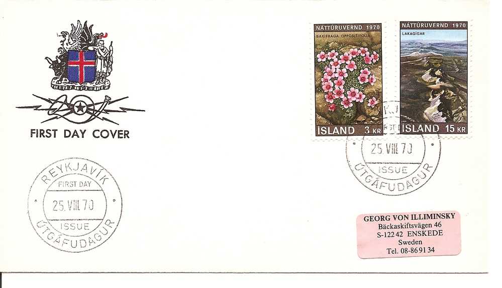 Letttre Islande 1970 (111)  Fleurs Et  Volcans - Lettres & Documents