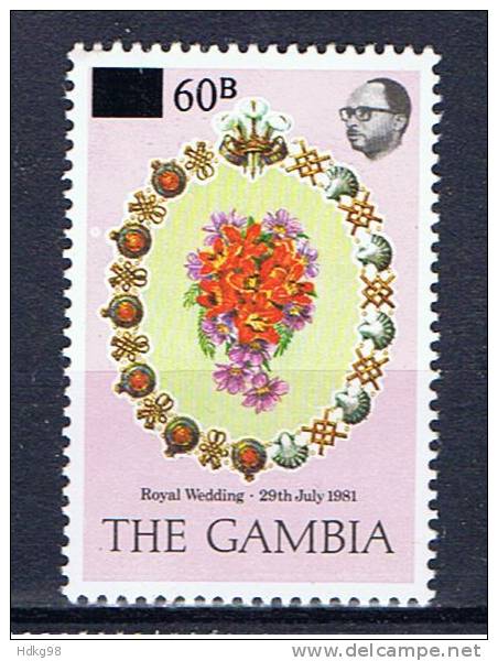 WAG+ Gambia 1982 Mi 437 Mnh Überdruck-Marke - Gambia (1965-...)