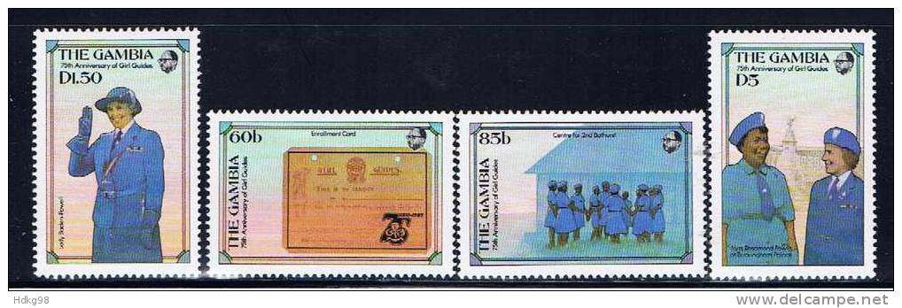 WAG Gambia 1985 Mi 600-03 Mnh Pfadfinderinnen - Gambia (1965-...)