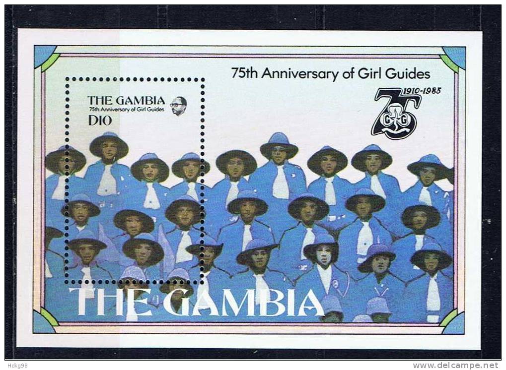 WAG Gambia 1985 Mi Bl. 19 - 604 Mnh Pfadfinderinnen - Gambia (1965-...)