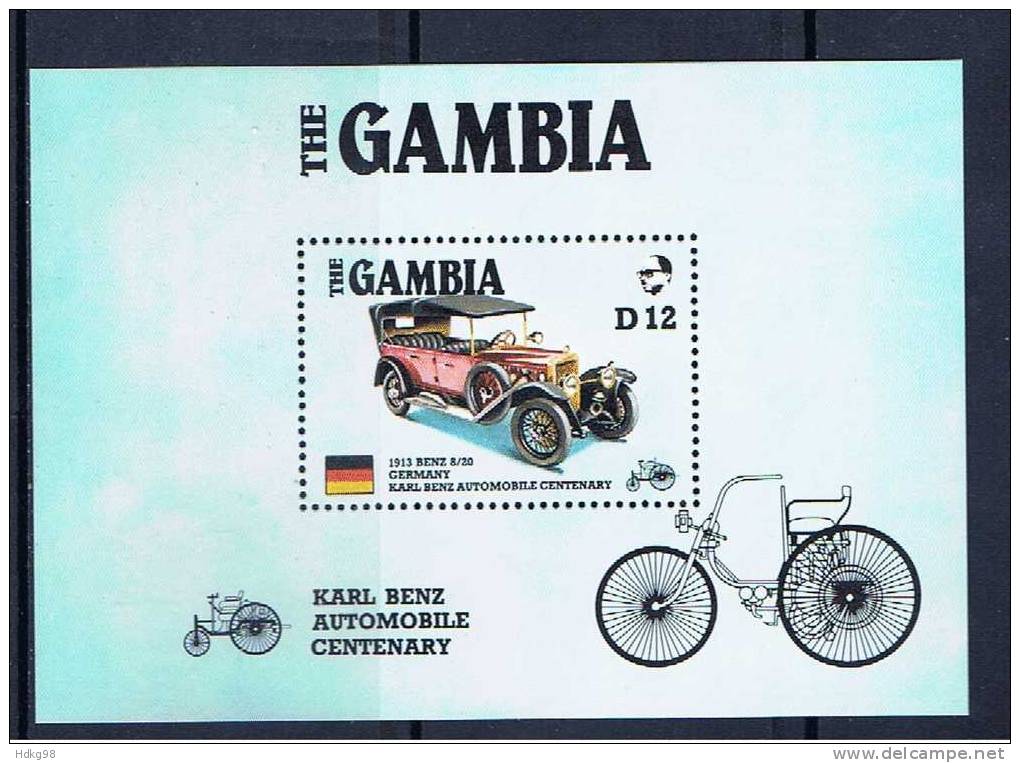 WAG Gambia 1986 Mi Bl. 24 - 634 Mnh AMERIPEX ´86: 100 Jahre Automobil - Gambia (1965-...)