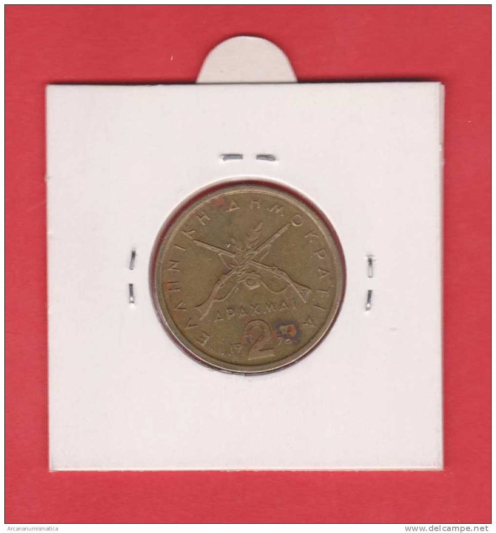 GRECIA  2  DRACMAS  1.978  NIQUEL  LATON   KM#117    MBC/VF      DL-8876 - Grecia