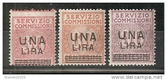 1913 REGNO SERVIZIO COMMISSIONI SOPR MNH ** CERTIFICATO - Tax On Money Orders