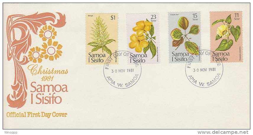 Samoa-1981 Christmas-Flowers FDC - Samoa