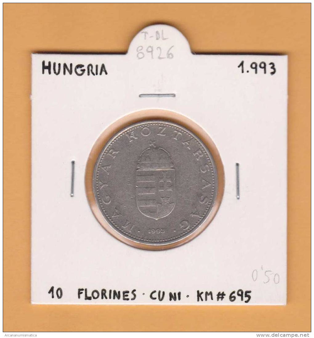 HUNGRIA   10  FLORINES  1.993  CU NI   KM#695   MBC/VF    DL-8926 - Ungheria