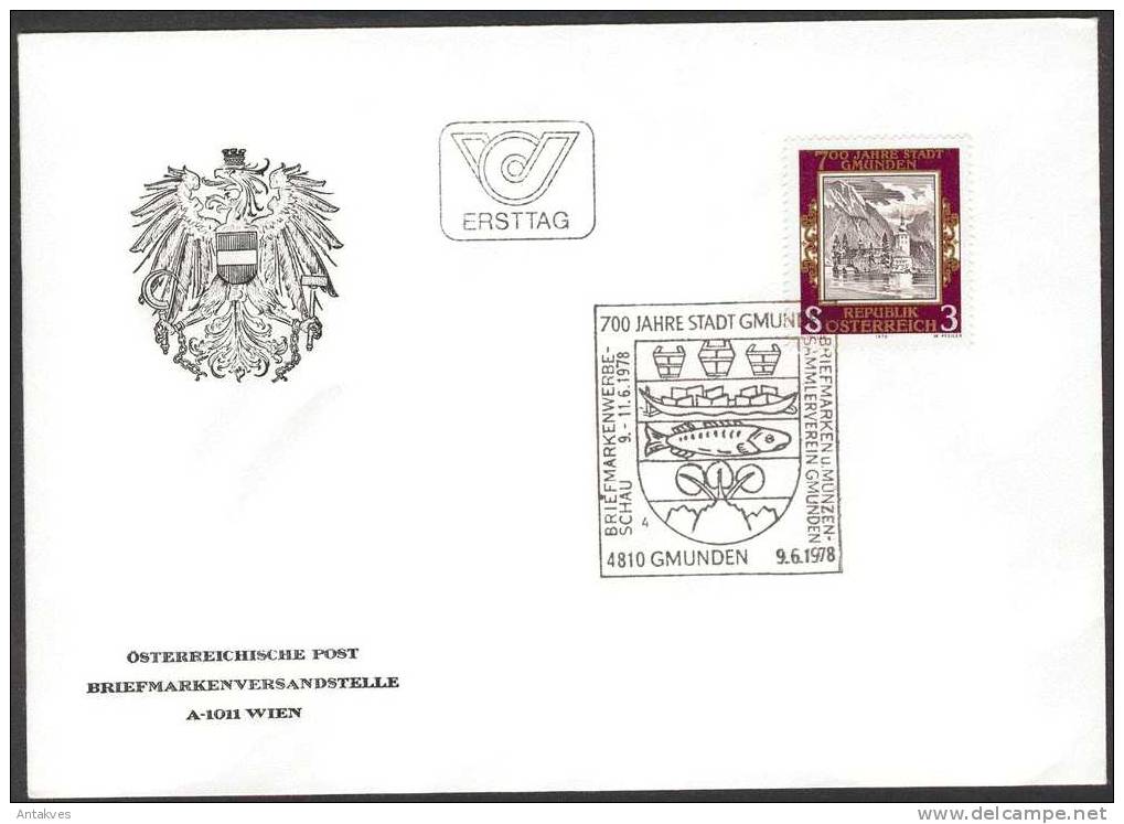 Austria Osterreich 1978 700 Jahre Gmunden FDC - Covers & Documents