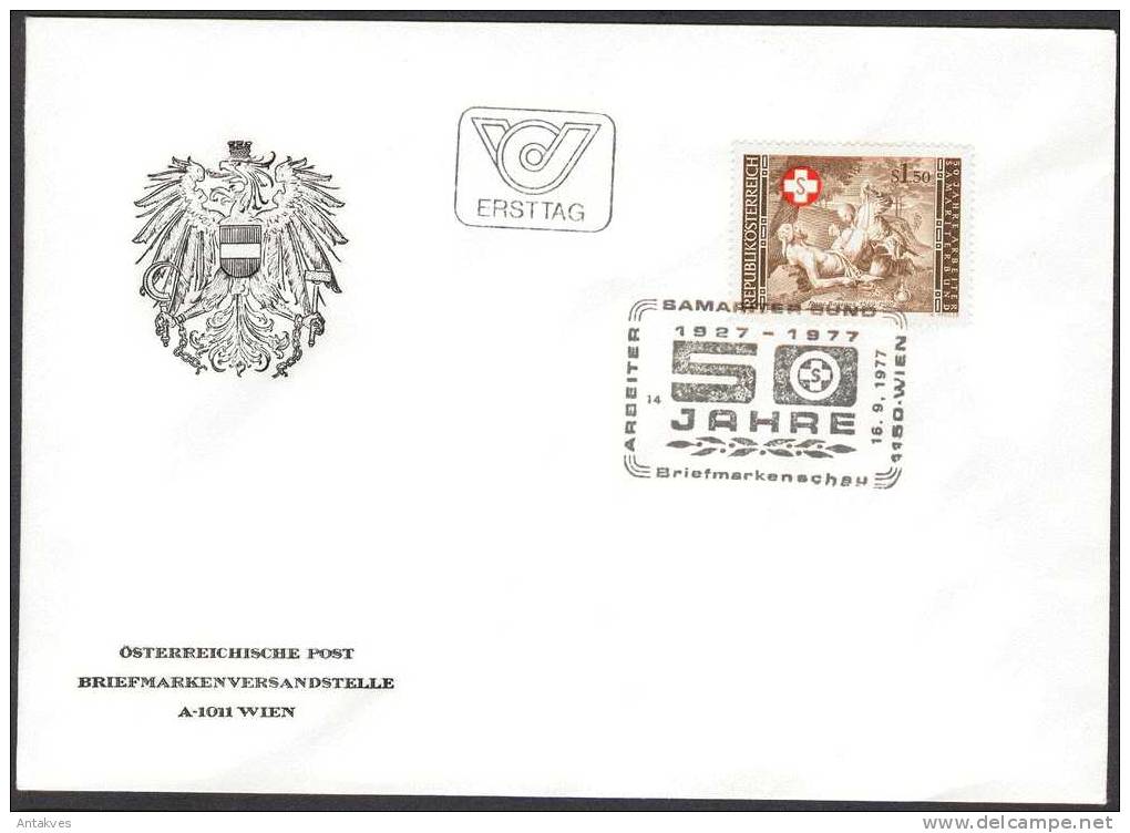Austria Osterreich 1977 50 Jahre Arbeiter Samariterbund FDC - Storia Postale