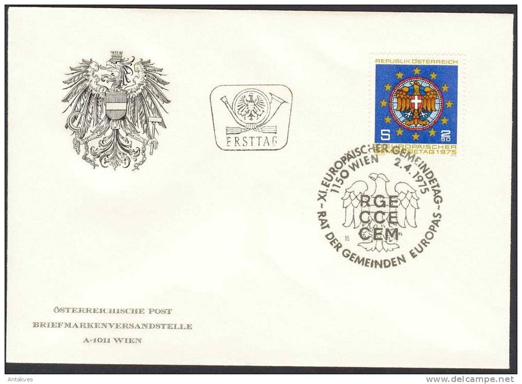 Austria Osterreich 1975 Europaischer Gemeindetag FDC - Cartas & Documentos