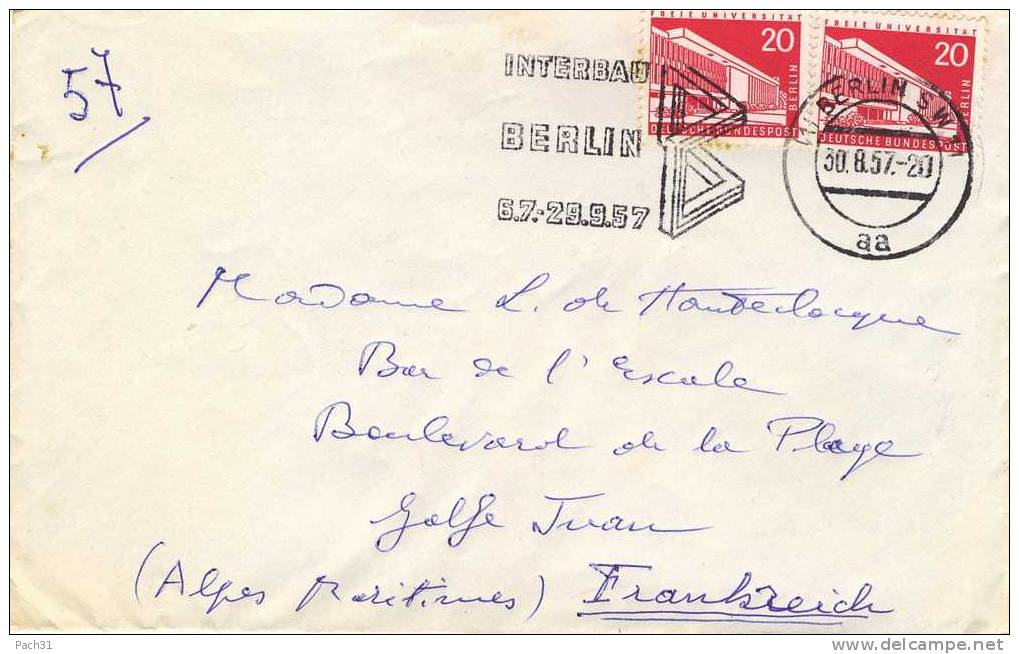 Lettre De Berlin Pour Golfe Juan 1957 - Lettres & Documents