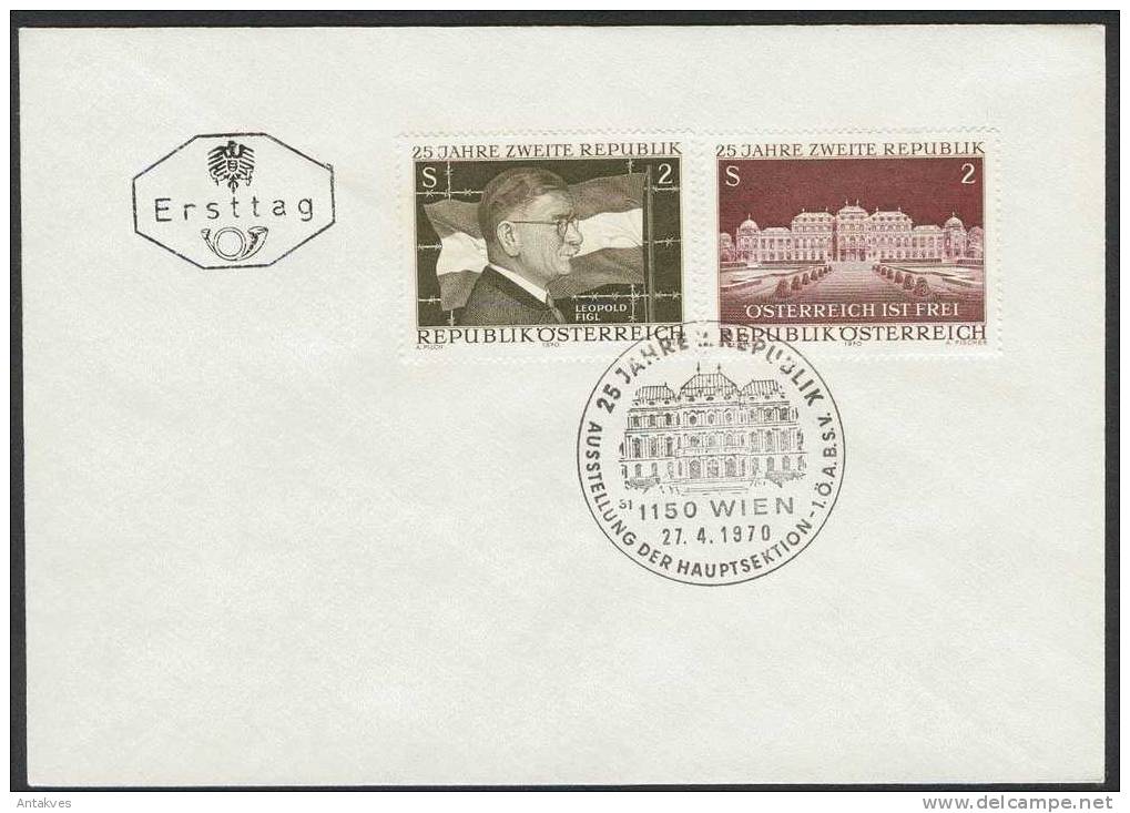 Austria Osterreich 1970 25 Jahre Zweite Republik FDC - Lettres & Documents