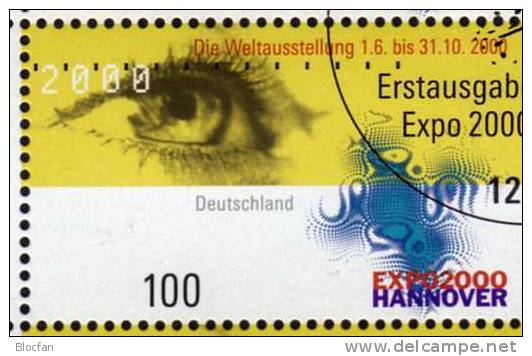 Das Auge Weltausstellung EXPO Hannover BRD 2089 10-KB SST 12€ EXPO - Emblem - 2000 – Hannover (Deutschland)