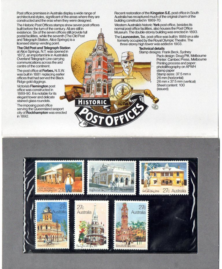 Australia 1982 Historic Post Offices Presentation Pack - See 2nd Scan - Nuovi