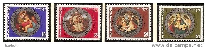 MONTSERRAT - 1972 Christmas Paintings. Scott 282-5. Mint Lightly Hinged * - Montserrat