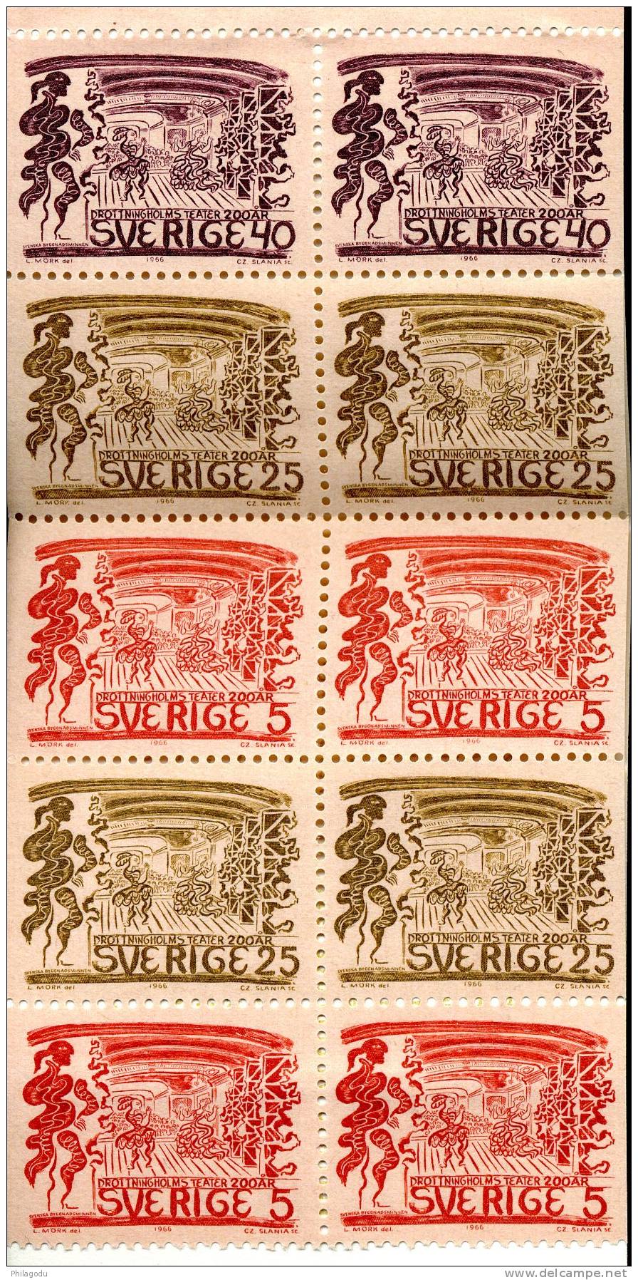 Theatre DROTTNINGHOLM   200 Ans  YV.541/543**    Carnet Complets - Neufs