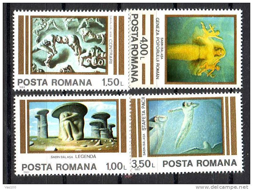 ROMANIA  1982 ** ,  PAINTINGS SABIN BALASA, MNH,OG. - Ungebraucht