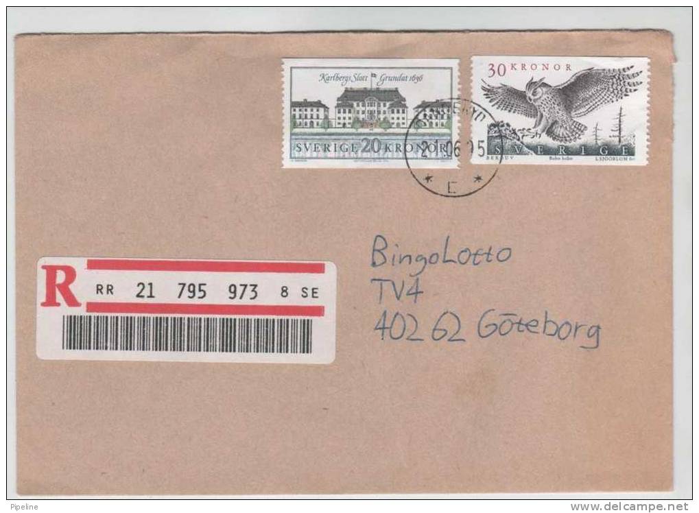 Sweden Registered Cover With 2 High Valued Stamps 21-6-1995 - Briefe U. Dokumente