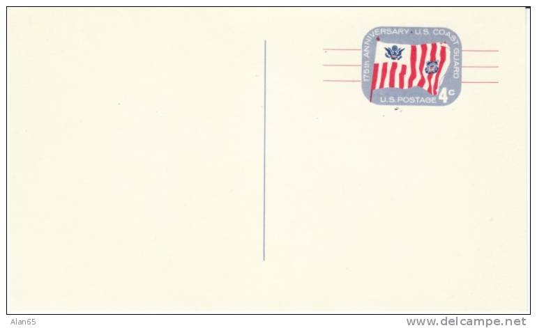 Scott #UX52, US Coast Guard 175th Anniversary Postal Card Issued 1965 - 1961-80