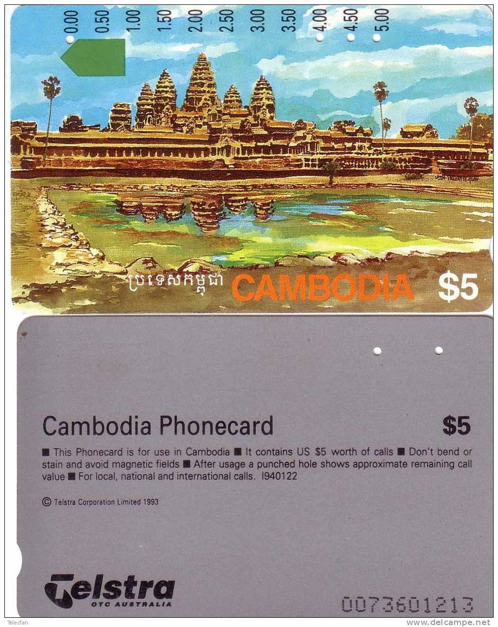 CAMBODGE TEMPLE 5$ SUPERBE - Cambodge