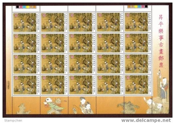 1999 Ancient Chinese Painting - Joy Peacetime Stamps Sheets Paper Kite Coin Dog Rabbit Elephant - Elefantes