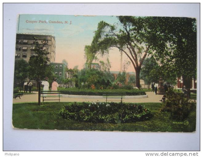 Camden NJ     Cooper Park   1913 Cancel - Camden