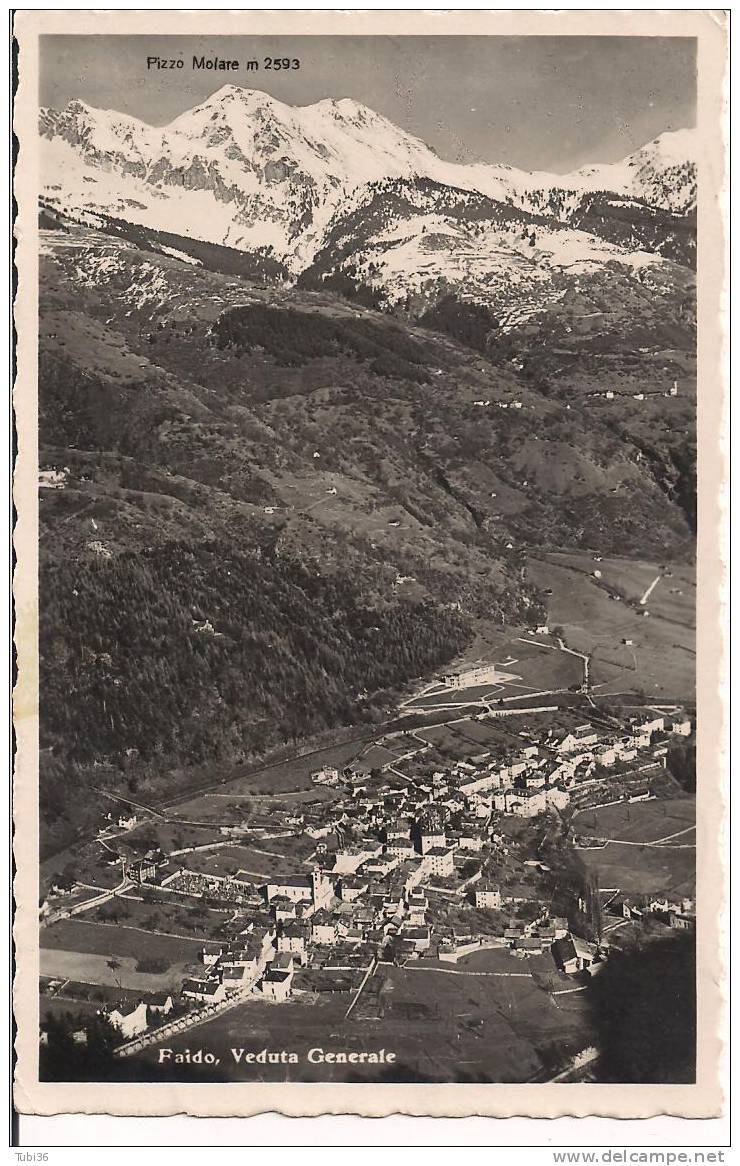 FAIDO - VEDUTA GENERALE - PIZZO MOLARE - B/N VIAGGIATA 1931 - PER FIRENZE - Faido