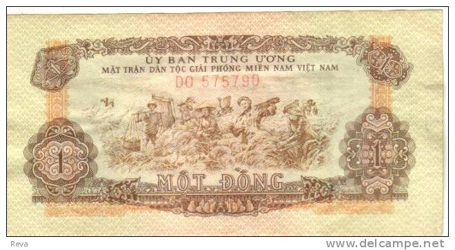 VIETNAM SOUTH REGIONAL 1 DONG BROWN PEOPLE FRONT & WOMAN BACK 1963 EF P.R4 READ DESCRIPTION !! - Viêt-Nam